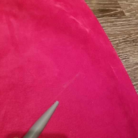Vintage 70s Fuschia Suede Pencil Skirt Size Large - Picture 10 of 12